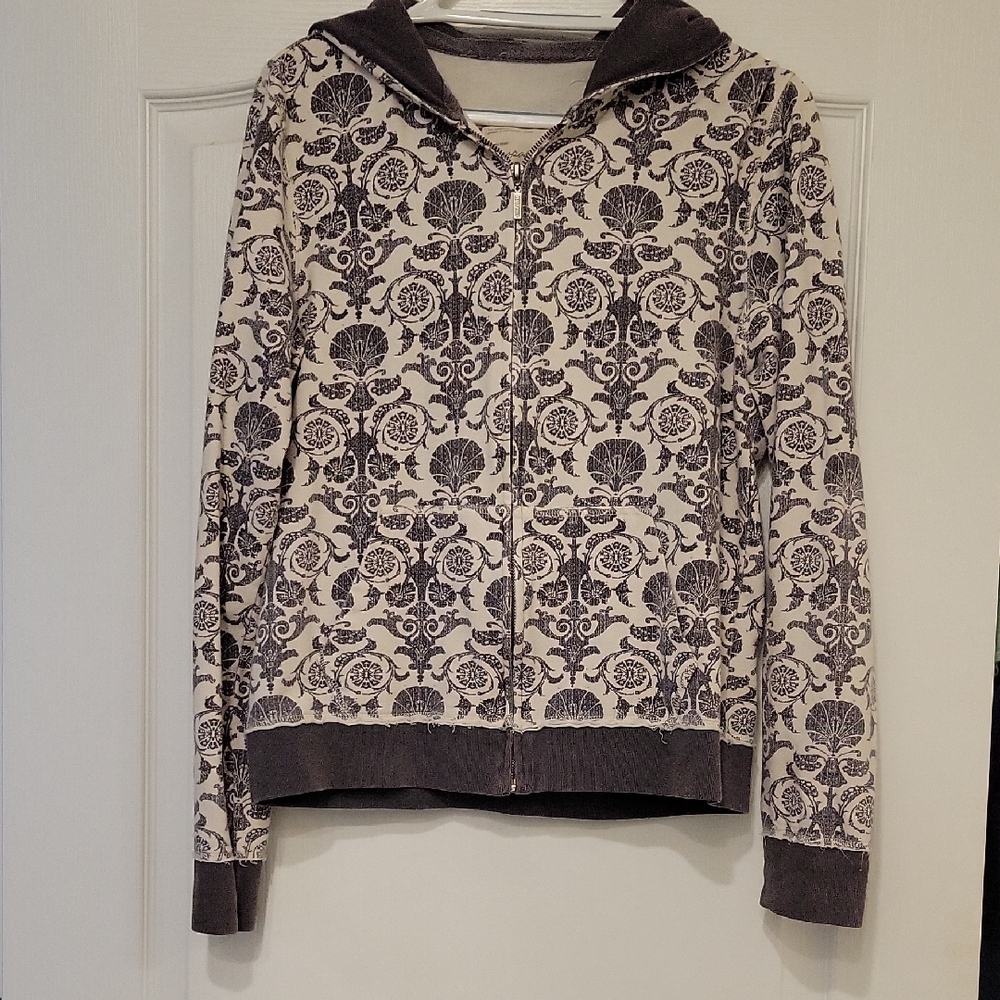 Aeropostale Black and Cream Floral Jacket